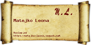 Matejko Leona névjegykártya